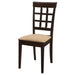 Gabriel Lattice Back Dining Side Chair Cappuccino (Set of 2) - Walo Furniture 