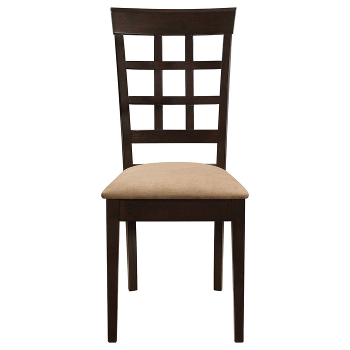 Gabriel Lattice Back Dining Side Chair Cappuccino (Set of 2) - Walo Furniture 