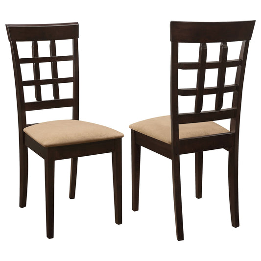 Gabriel Lattice Back Dining Side Chair Cappuccino (Set of 2) - Walo Furniture 