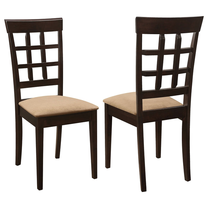 Gabriel Lattice Back Dining Side Chair Cappuccino (Set of 2) - Walo Furniture 