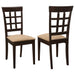 Gabriel Lattice Back Dining Side Chair Cappuccino (Set of 2) - Walo Furniture 