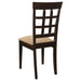 Gabriel Lattice Back Dining Side Chair Cappuccino (Set of 2) - Walo Furniture 