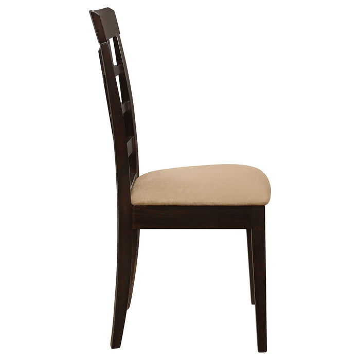 Gabriel Lattice Back Dining Side Chair Cappuccino (Set of 2) - Walo Furniture 