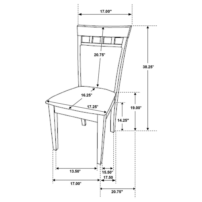 Gabriel Closed Back Dining Side Chair Cappuccino (Set of 2) - Walo Furniture 