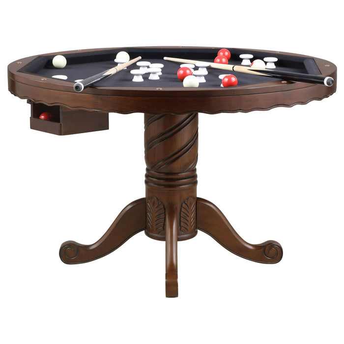 Turk Round Dining and Billiard Poker Game Table Tobacco - Walo Furniture 