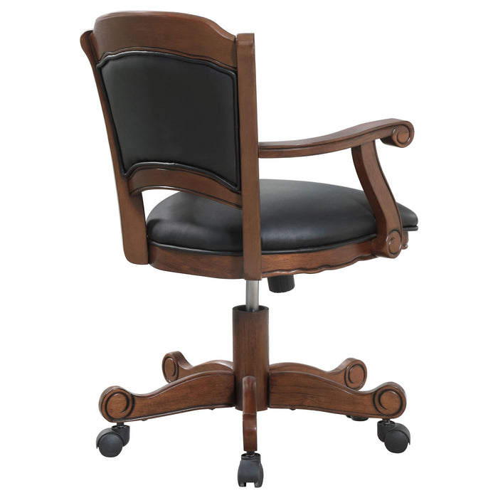 Turk Upholstered Swivel Dining and Game Chair Tobacco - Walo Furniture 