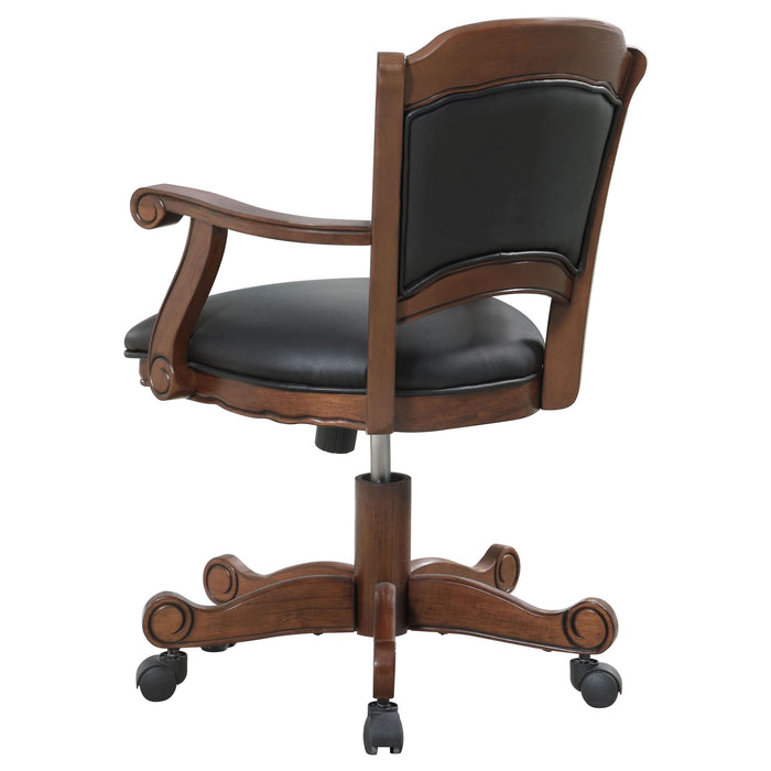 Turk Upholstered Swivel Dining and Game Chair Tobacco - Walo Furniture 