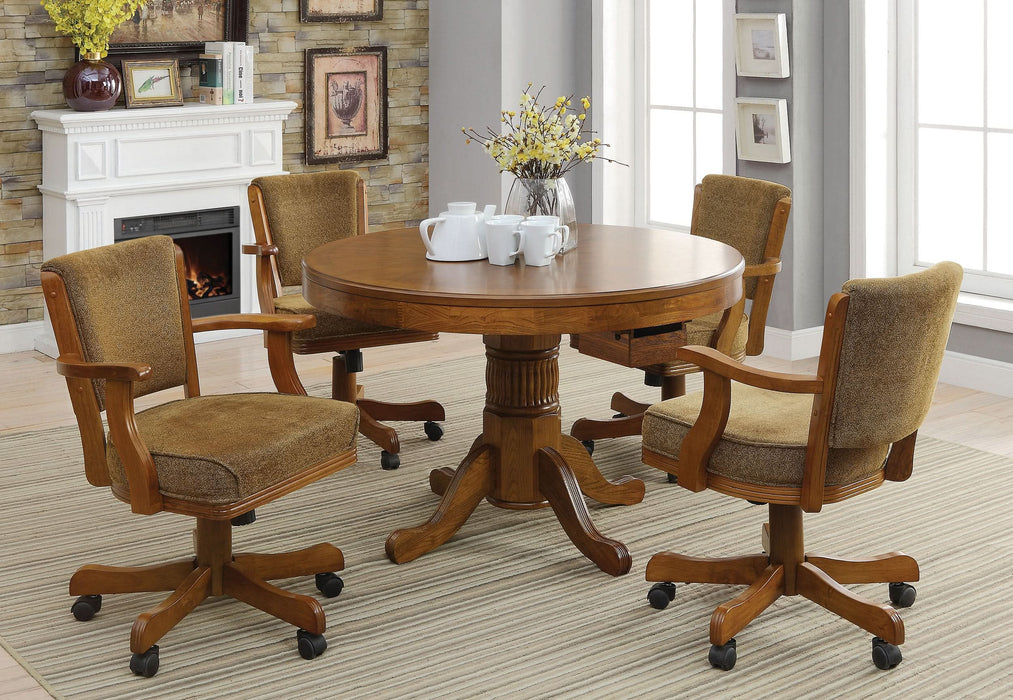 Mitchell 5-piece 3-in-1 Dining and Game Table Set Amber - Walo Furniture 