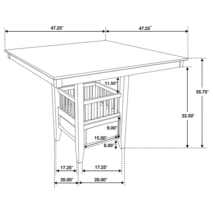 Jaden Square 47-inch Counter Height Dining Table Espresso - Walo Furniture 