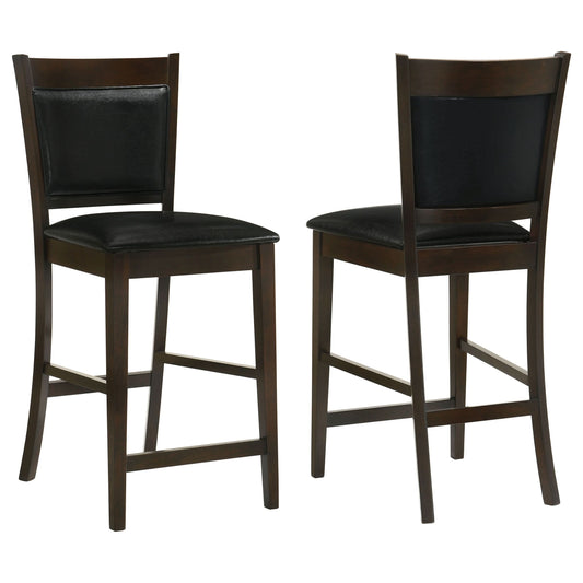 Jaden Upholstered Counter Chair Espresso (Set of 2) - Walo Furniture 