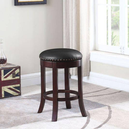 Aboushi Backless Swivel Counter Stool Brown (Set of 2) - Walo Furniture 