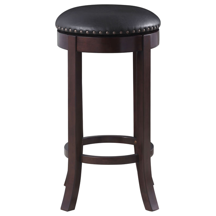 Aboushi Backless Swivel Bar Stool Brown (Set of 2) - Walo Furniture 