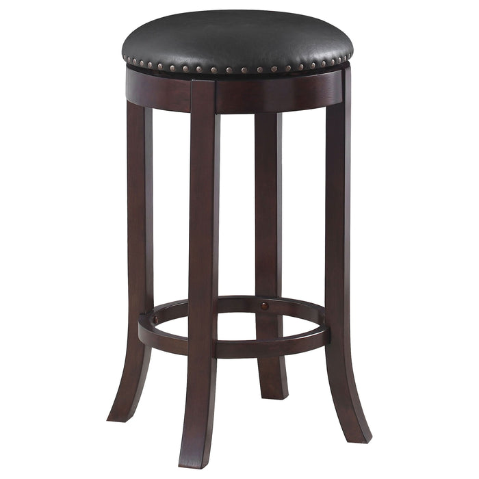 Aboushi Backless Swivel Bar Stool Brown (Set of 2) - Walo Furniture 