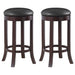 Aboushi Backless Swivel Bar Stool Brown (Set of 2) - Walo Furniture 