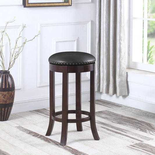 Aboushi Backless Swivel Bar Stool Brown (Set of 2) - Walo Furniture 