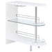 Adolfo Rectangular 2-tier Home Bar Table White High Gloss - Walo Furniture 