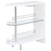 Adolfo Rectangular 2-tier Home Bar Table White High Gloss - Walo Furniture 