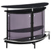 Amarillo Freestanding Glass Top Home Bar Wine Cabinet Black - Walo Furniture 