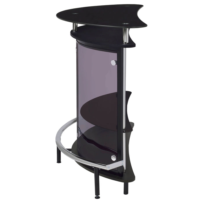 Amarillo Freestanding Glass Top Home Bar Wine Cabinet Black - Walo Furniture 