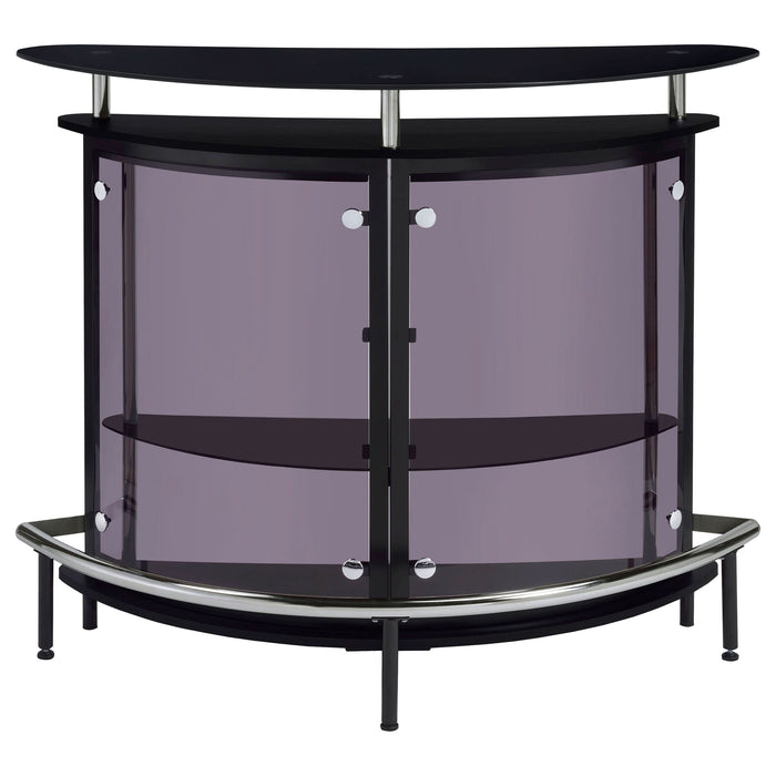 Amarillo Freestanding Glass Top Home Bar Wine Cabinet Black - Walo Furniture 