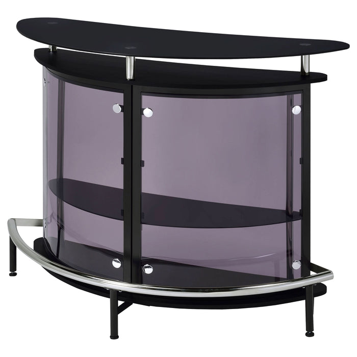 Amarillo Freestanding Glass Top Home Bar Wine Cabinet Black - Walo Furniture 