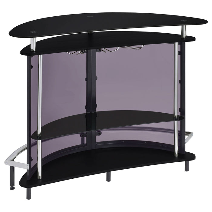 Amarillo Freestanding Glass Top Home Bar Wine Cabinet Black - Walo Furniture 