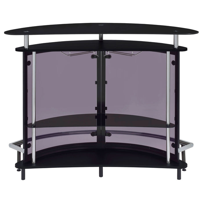 Amarillo Freestanding Glass Top Home Bar Wine Cabinet Black - Walo Furniture 