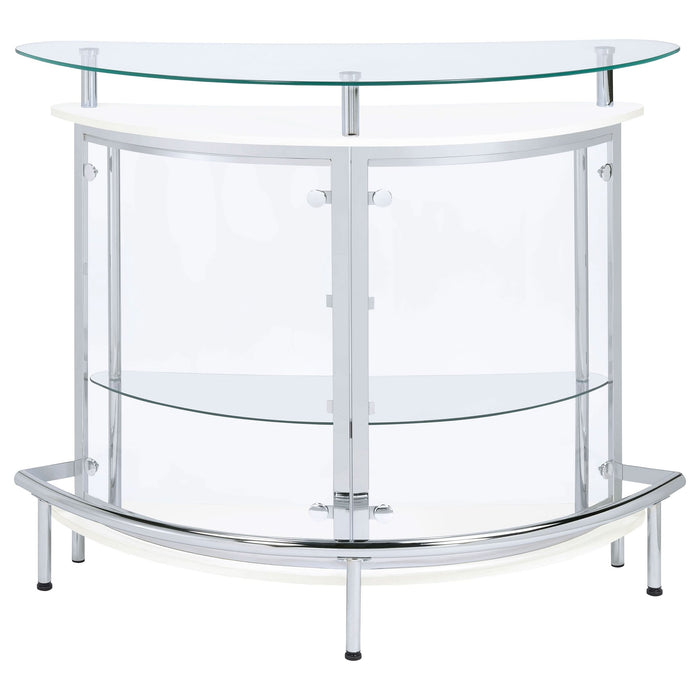 Amarillo Freestanding Glass Top Home Bar Wine Cabinet White - Walo Furniture 