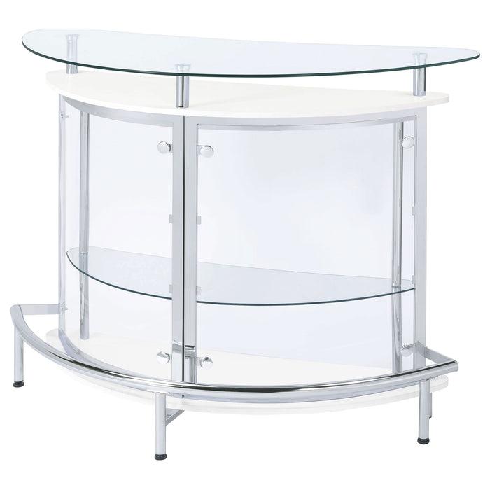 Amarillo Freestanding Glass Top Home Bar Wine Cabinet White - Walo Furniture 