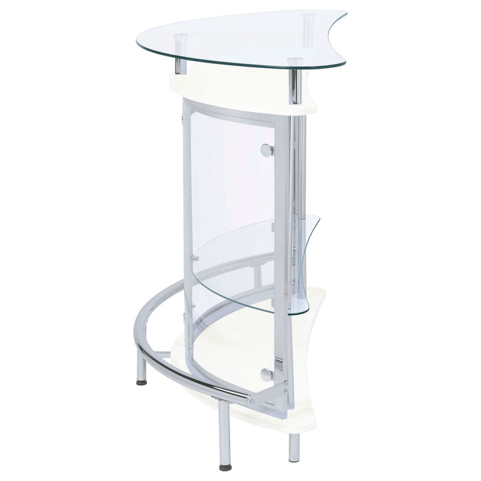 Amarillo Freestanding Glass Top Home Bar Wine Cabinet White - Walo Furniture 