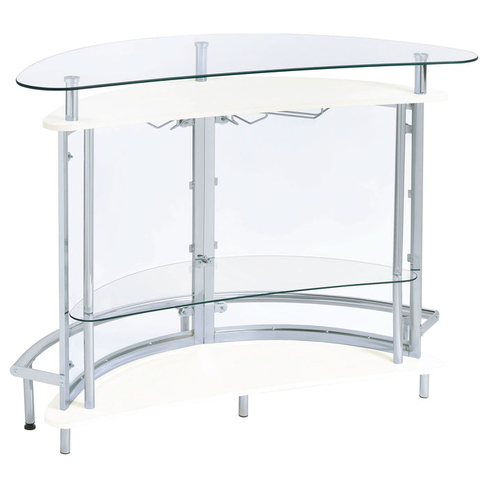 Amarillo Freestanding Glass Top Home Bar Wine Cabinet White - Walo Furniture 