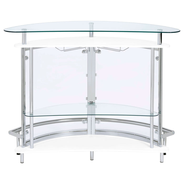 Amarillo Freestanding Glass Top Home Bar Wine Cabinet White - Walo Furniture 