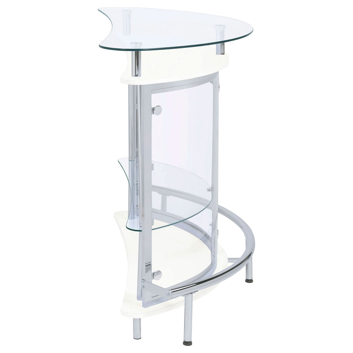 Amarillo Freestanding Glass Top Home Bar Wine Cabinet White - Walo Furniture 