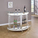 Amarillo Freestanding Glass Top Home Bar Wine Cabinet White - Walo Furniture 