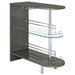 Adolfo Rectangular 2-tier Home Bar Table Grey High Gloss - Walo Furniture 