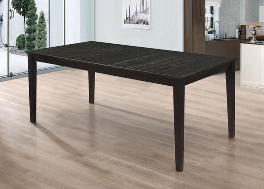 Louise Rectangular 78-inch Extension Leaf Dining Table Black - Walo Furniture 