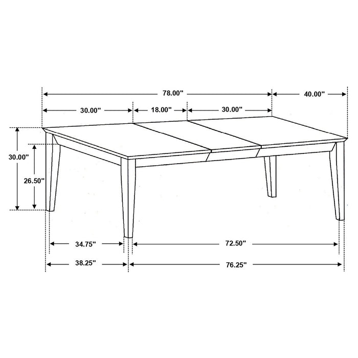 Louise 5-piece Rectangular Extension Leaf Dining Set Black - Walo Furniture 