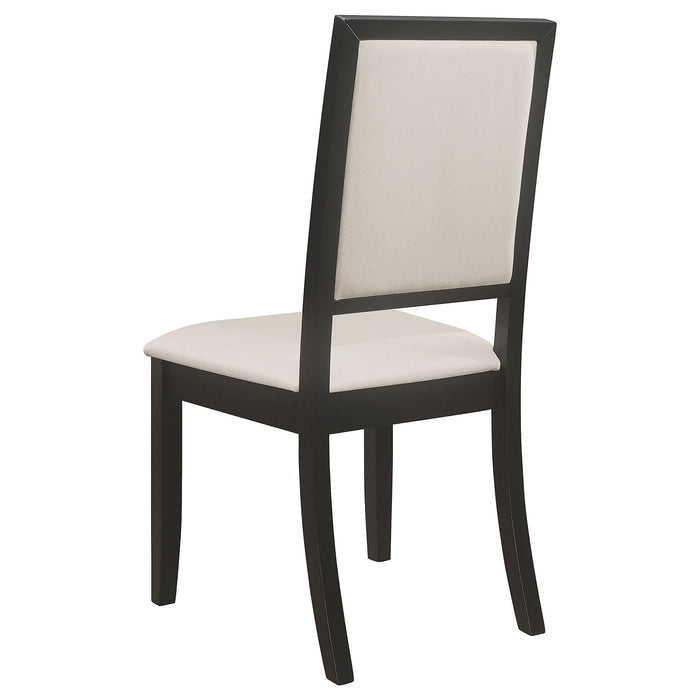 Louise Upholstered Wood Dining Side Chair Black (Set of 2) - Walo Furniture 