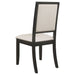 Louise Upholstered Wood Dining Side Chair Black (Set of 2) - Walo Furniture 