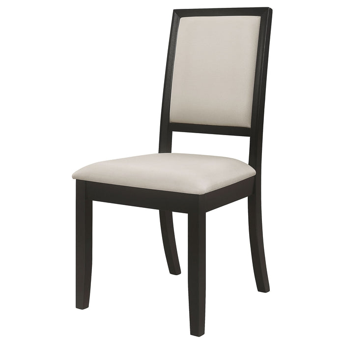 Louise Upholstered Wood Dining Side Chair Black (Set of 2) - Walo Furniture 