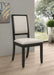 Louise Upholstered Wood Dining Side Chair Black (Set of 2) - Walo Furniture 