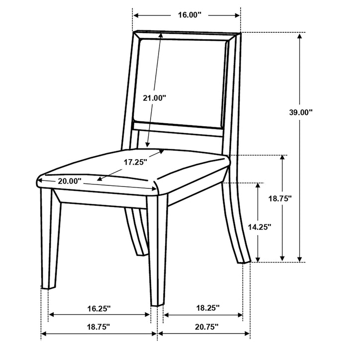 Louise Upholstered Wood Dining Side Chair Black (Set of 2) - Walo Furniture 