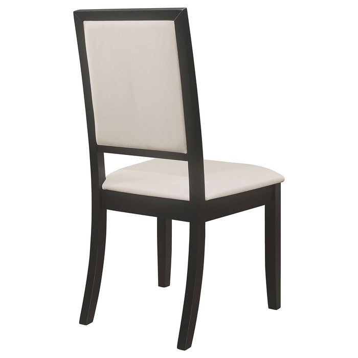 Louise Upholstered Wood Dining Side Chair Black (Set of 2) - Walo Furniture 