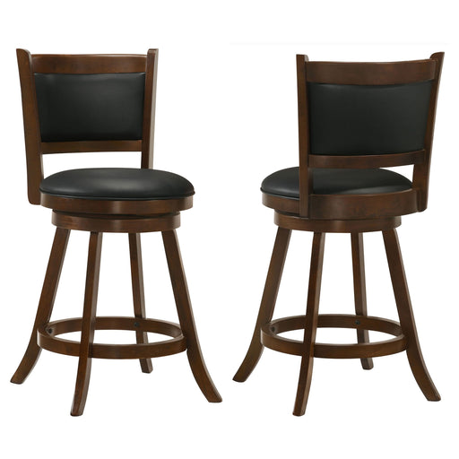 Broxton Upholstered Swivel Counter Chair Chestnut (Set of 2) - Walo Furniture 