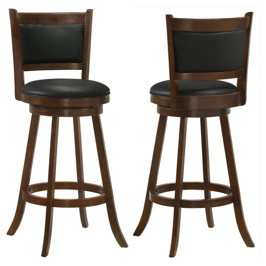 Broxton Upholstered Swivel Bar Chair Chestnut (Set of 2) - Walo Furniture 