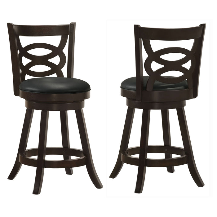 Calecita Wood Swivel Counter Stool Cappuccino (Set of 2) - Walo Furniture 