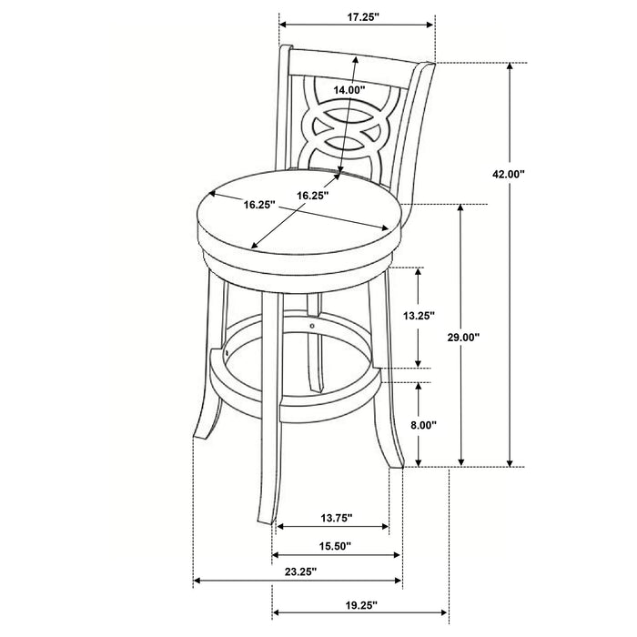 Calecita Wood Swivel Bar Stool Cappuccino (Set of 2) - Walo Furniture 