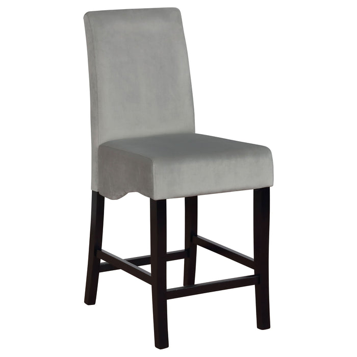 Stanton Velvet Upholstered Counter Chair Grey (Set of 2) - Walo Furniture 