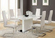 Anges Rectangular 63-inch Dining Table White High Gloss - Walo Furniture 