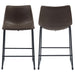 Michelle Upholstered Counter Chair Brown (Set of 2) - Walo Furniture 